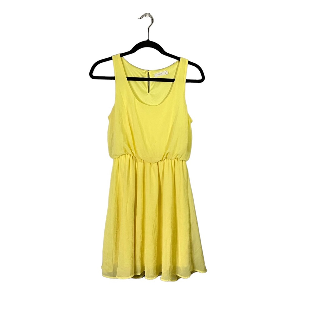 Lush Bright Yellow Flowy Elastic Waist Lightweight Sleeveless Dress Size Medium